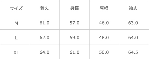 サイズ表