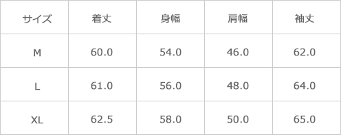 サイズ表