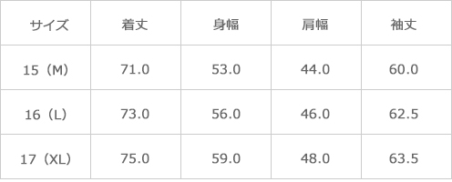 サイズ表