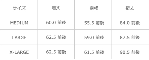 サイズ表