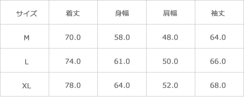 サイズ表